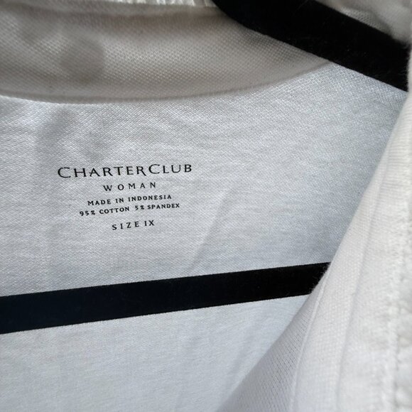 Charter Club Women's Pullover White Top with Ruffle and Buttons Size 1X NWT - Picture 9 of 14
